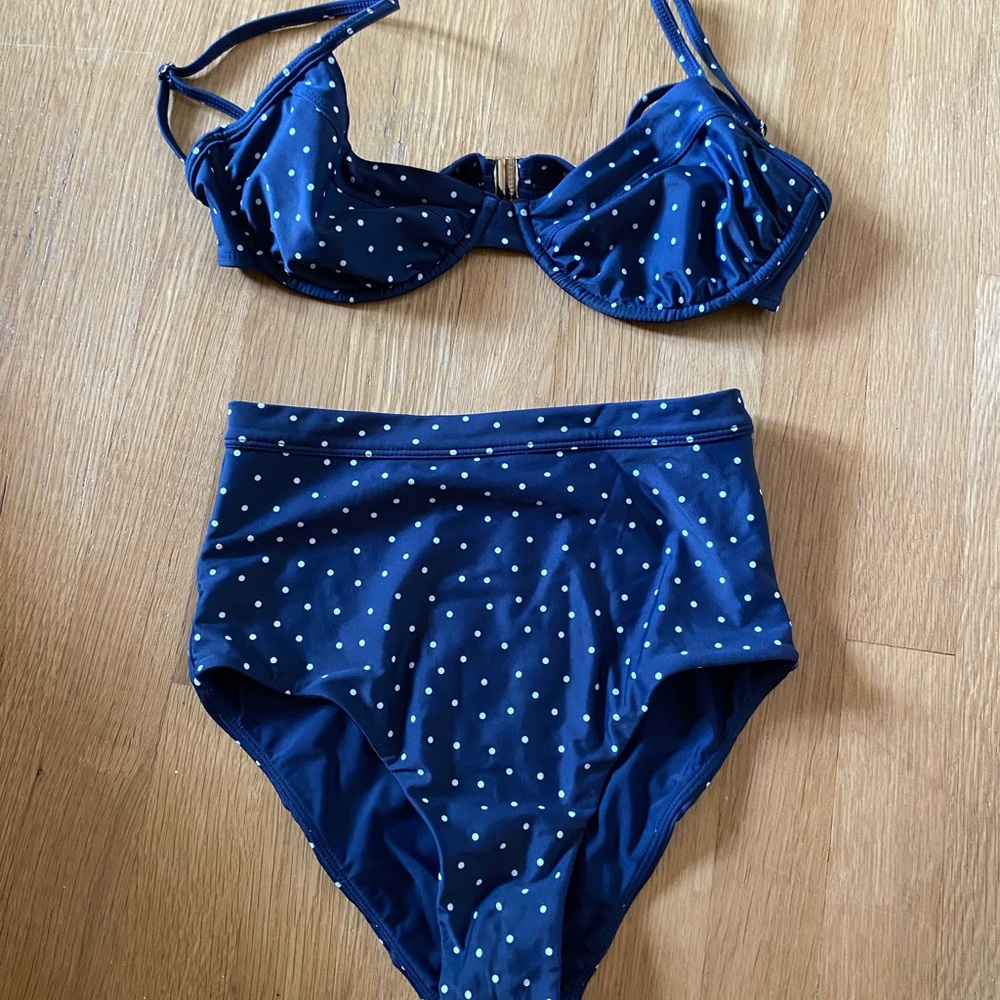Auguste The Label Navy Polka Dot Bikini